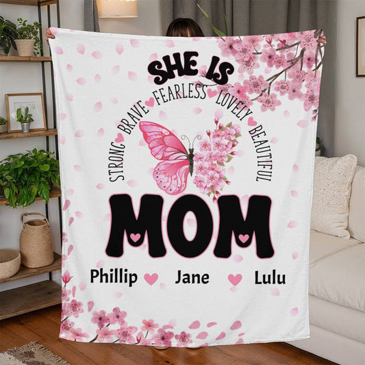 Personalized She Is Mom Fleece Blanket 50" x 60"