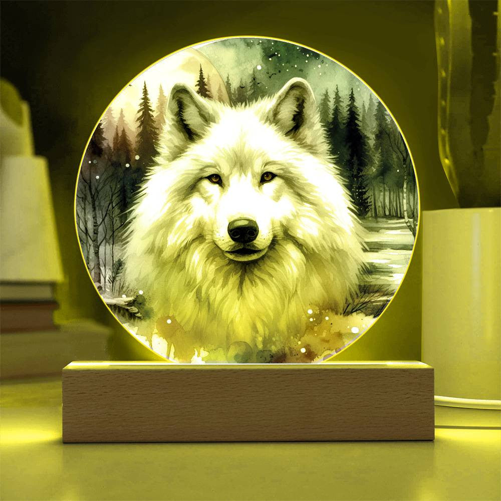 Winter Wolf LED Light Plaque Gift