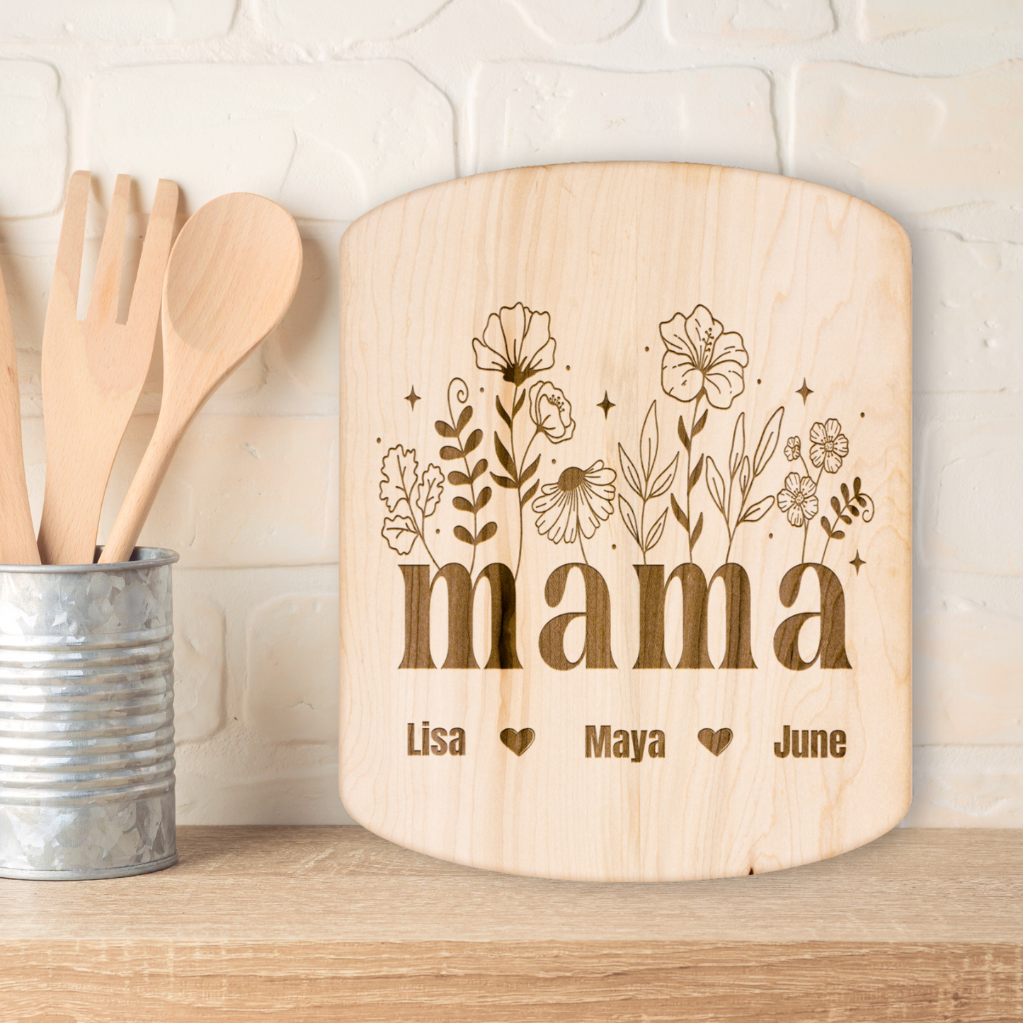 Personalized Floral Mama Chopping Board