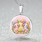 Cute Bunny Necklace or Keychain, Easter Bunny Trio Jewelry, Pastel Rabbit Pendant for Teen Girl, Easter Basket Stuffer Gift