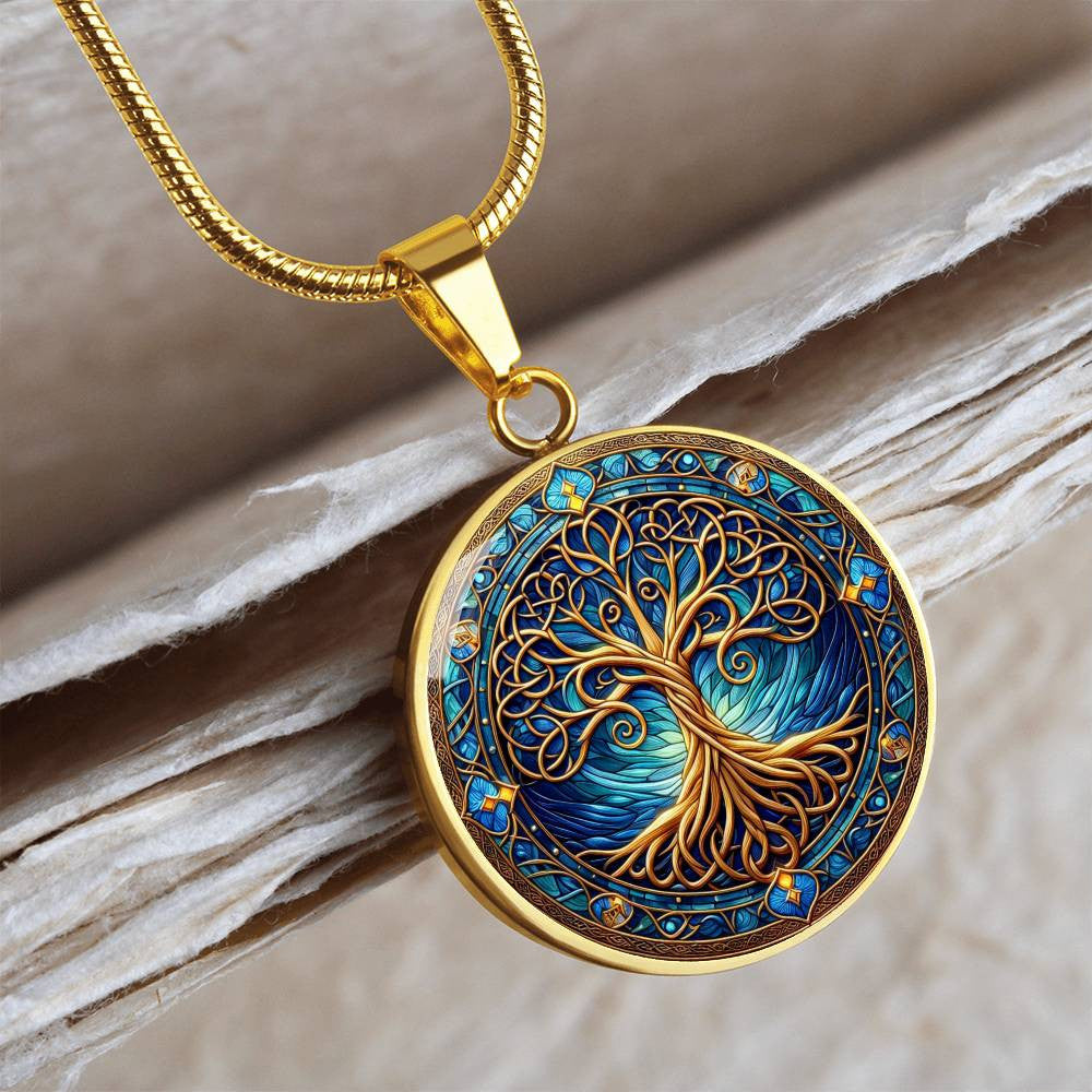 Stained Glass Tree of Life Necklace