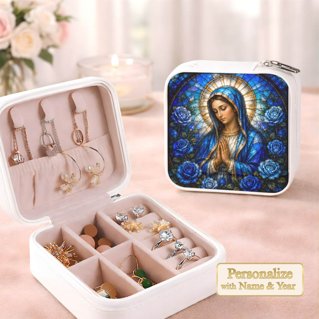 Virgin Mary Necklace or Keychain, Catholic Necklace, Blessed Mother Jewelry, Religious Keepsake Gift