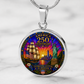 America 250th Anniversary Necklace or Keychain Stained Glass Style Statue of Liberty Ship Patriotic USA Commemorative Limited Edition