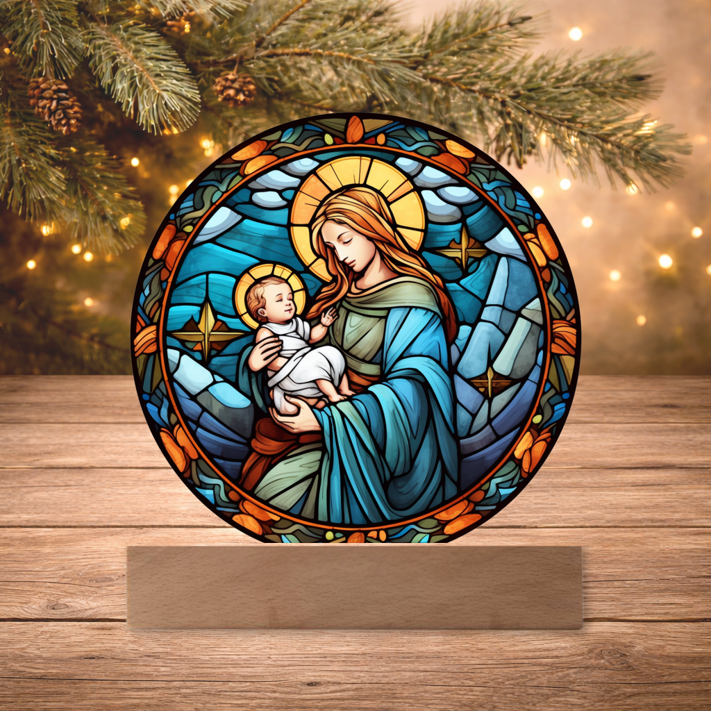 Virgin Mary Necklace or Keychain, Mary and Baby Jesus Jewelry, Catholic Necklace for Women, Christian Gift, Religious Pendant