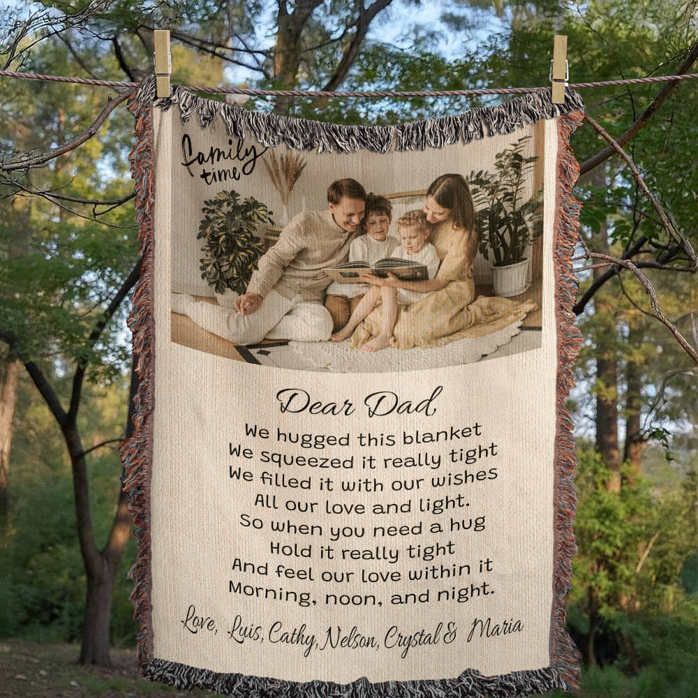 Personalized Grandpas Dad Blanket, Custom Grandpa Gift with Kids Name, Father’s Day Gift from Kids, Sentimental Gift for Dad, Custom Family