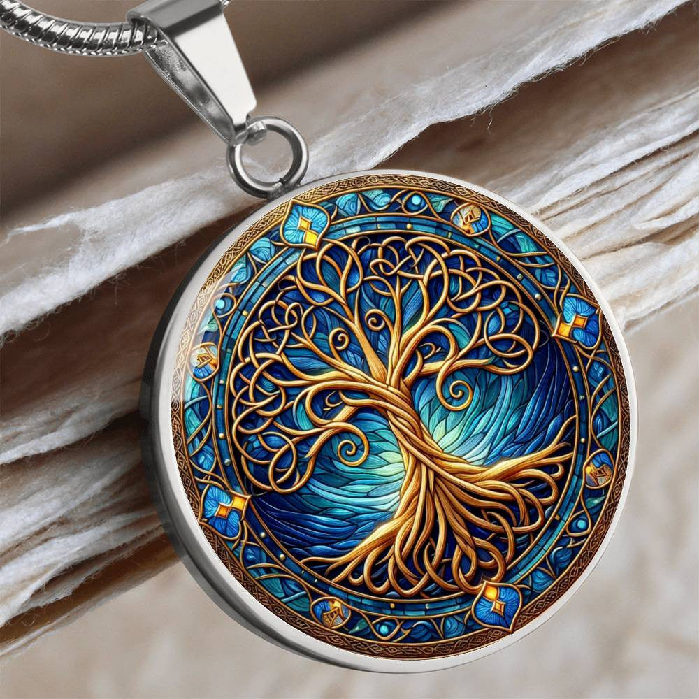 Stained Glass Tree of Life Necklace