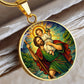 Saint Christopher Necklace or Keychain, Patron Saint of Travelers Jewelry, Catholic Travel Protection Pendant