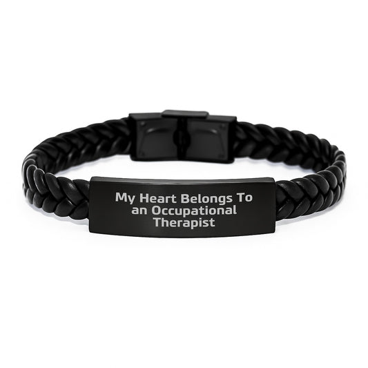 Occupational Therapist Gifts, Funny Quote Interlaced Leather Bracelet, Gifts from Men to Occupational Therapist, Perfect Birthday Present for Occupational Therapist Friends and Family - Image 1