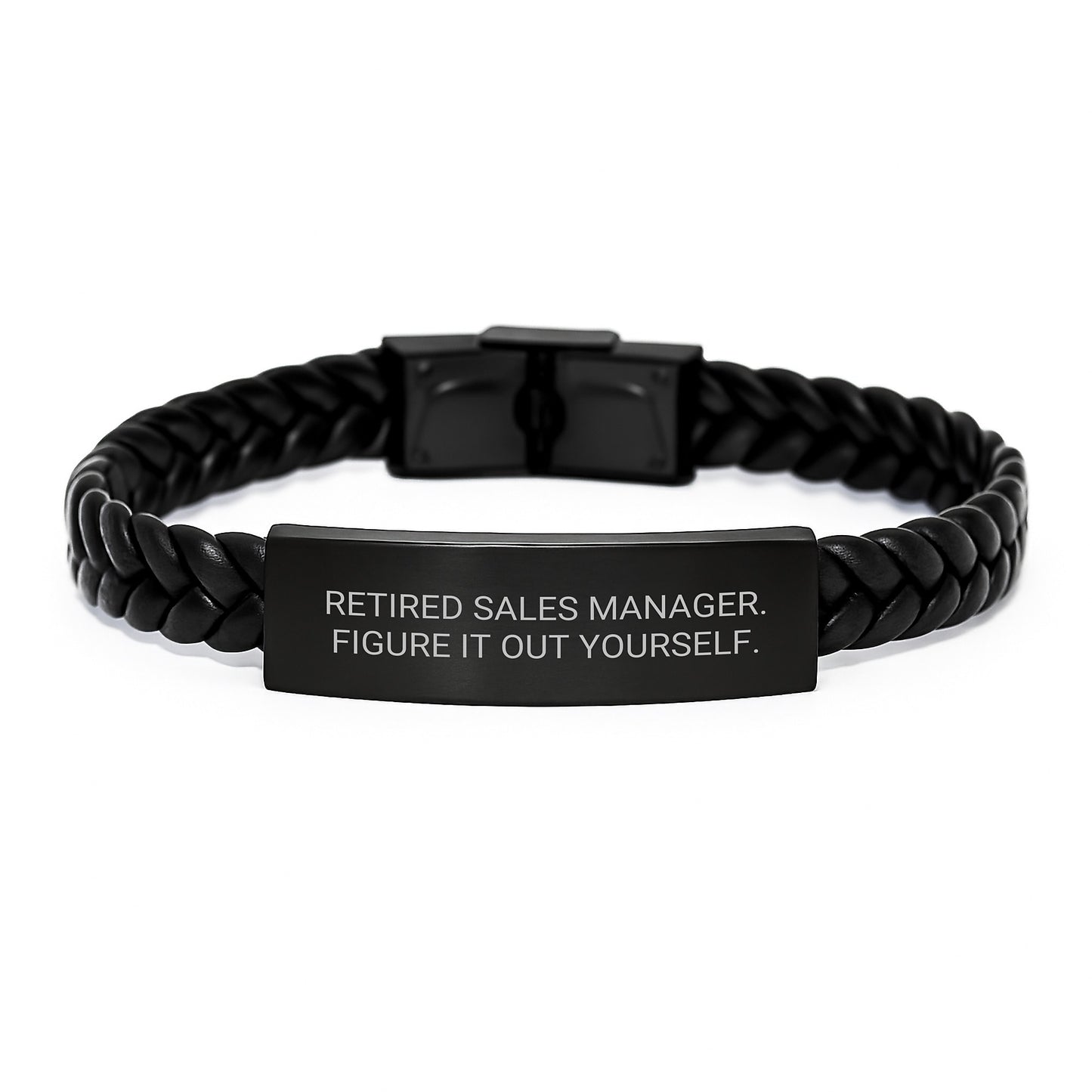Funny Sales Manager Gifts - Interlaced Leather Bracelet for Men or Women, Graduation Unique Gifts from Friends, Coworkers or Family with 'Figure It Out Yourself' Quote - Image 1