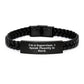 Funny Supervisor Gifts for Men - Interlaced Leather Bracelet with Quote 'I'm A Supervisor. I Speak Fluently In genius.' - Birthday Unique Gifts from Friends to Coworkers - Image 1