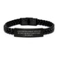 Law Enforcement Officer Gifts, Interlaced Leather Bracelet for Men, Funny Quote 'Law Enforcement Officer By Day, World's Best Dad By Night.', Graduation Unique Gifts from Family - Image 1