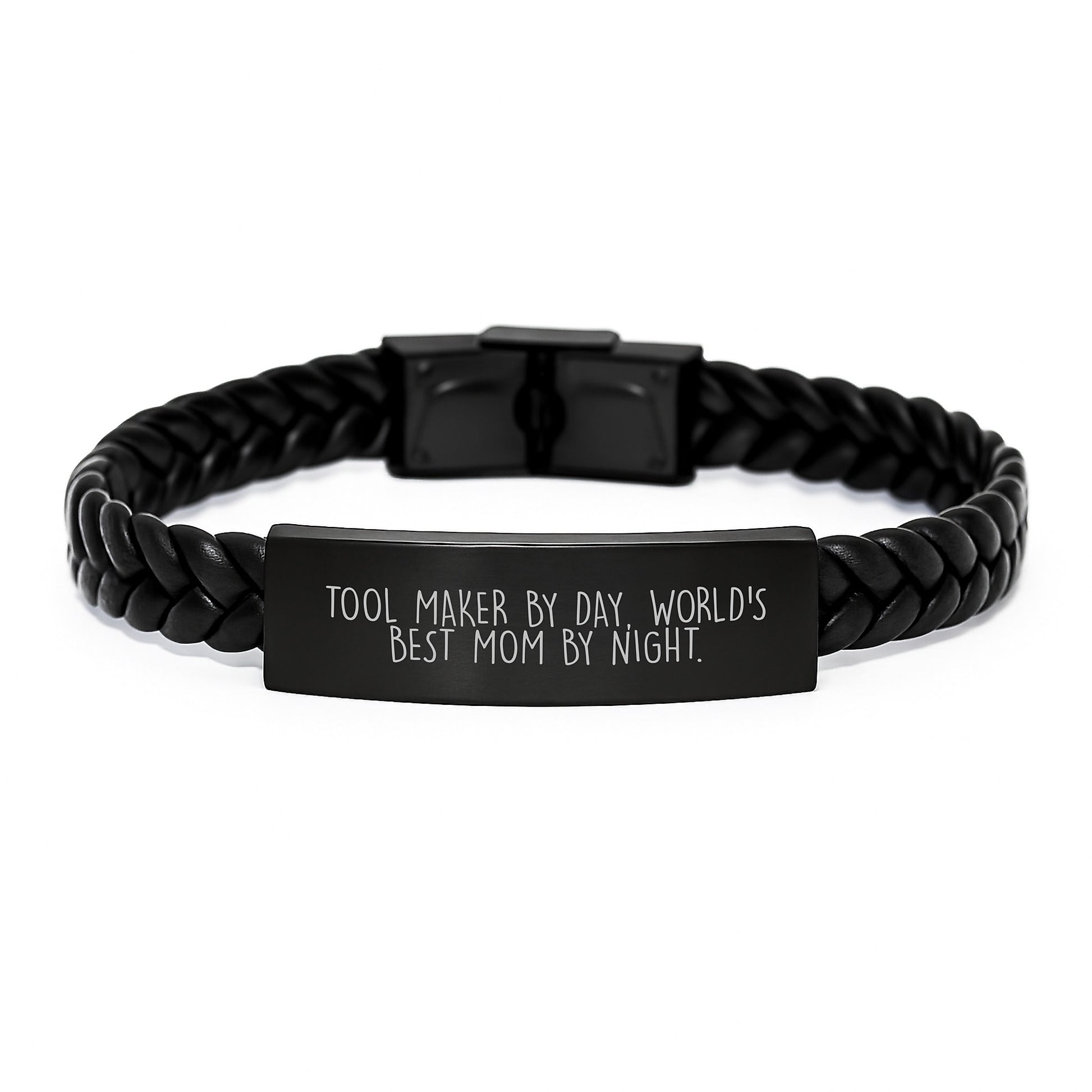 Tool Maker Gifts, Interlaced Leather Bracelet, Funny Quote, Graduation Unique Presents from Mom to Tool Maker - Image 1