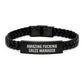 Christmas Unique Gifts for Sales Manager - Funny Interlaced Leather Bracelet - Image 1