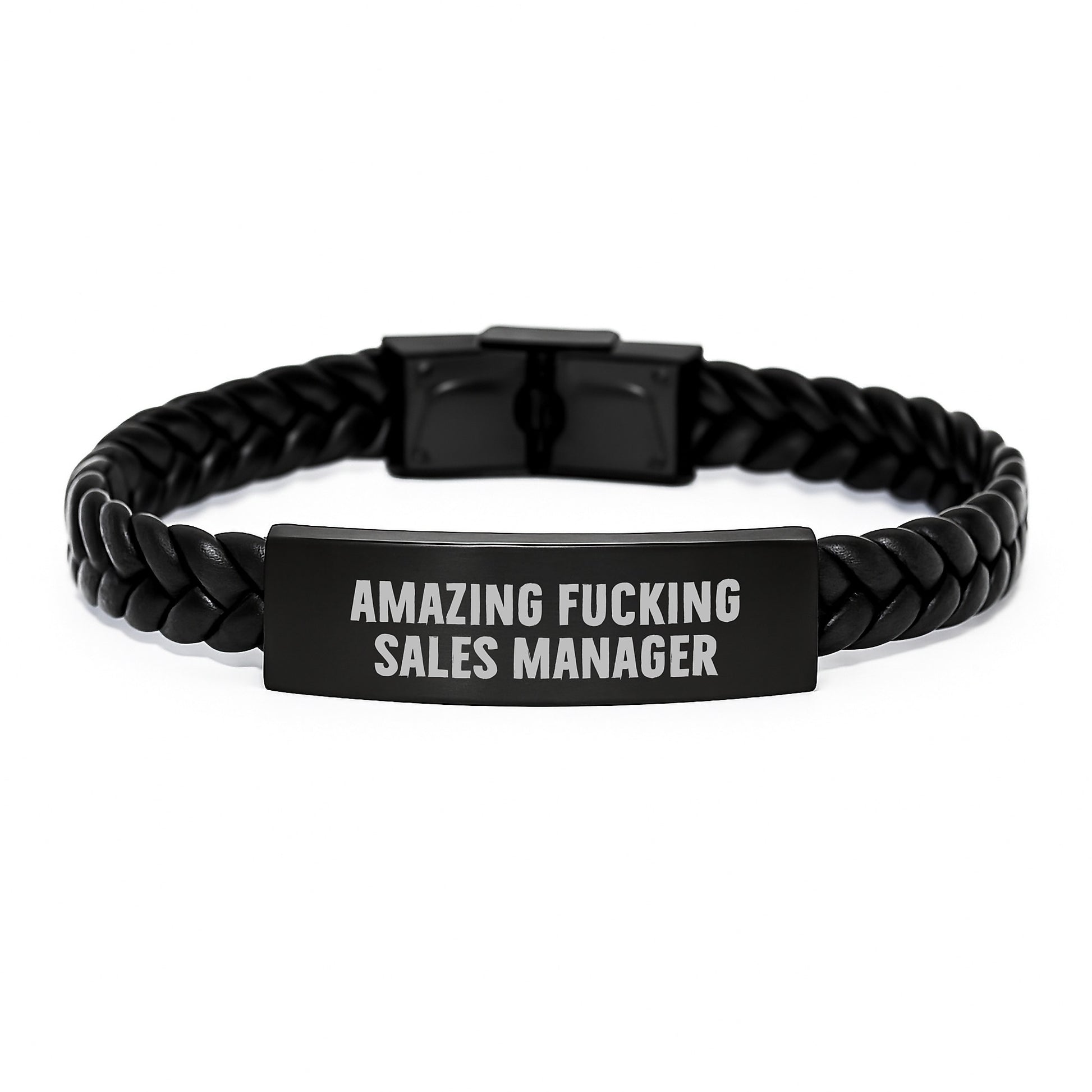 Christmas Unique Gifts for Sales Manager - Funny Interlaced Leather Bracelet - Image 1