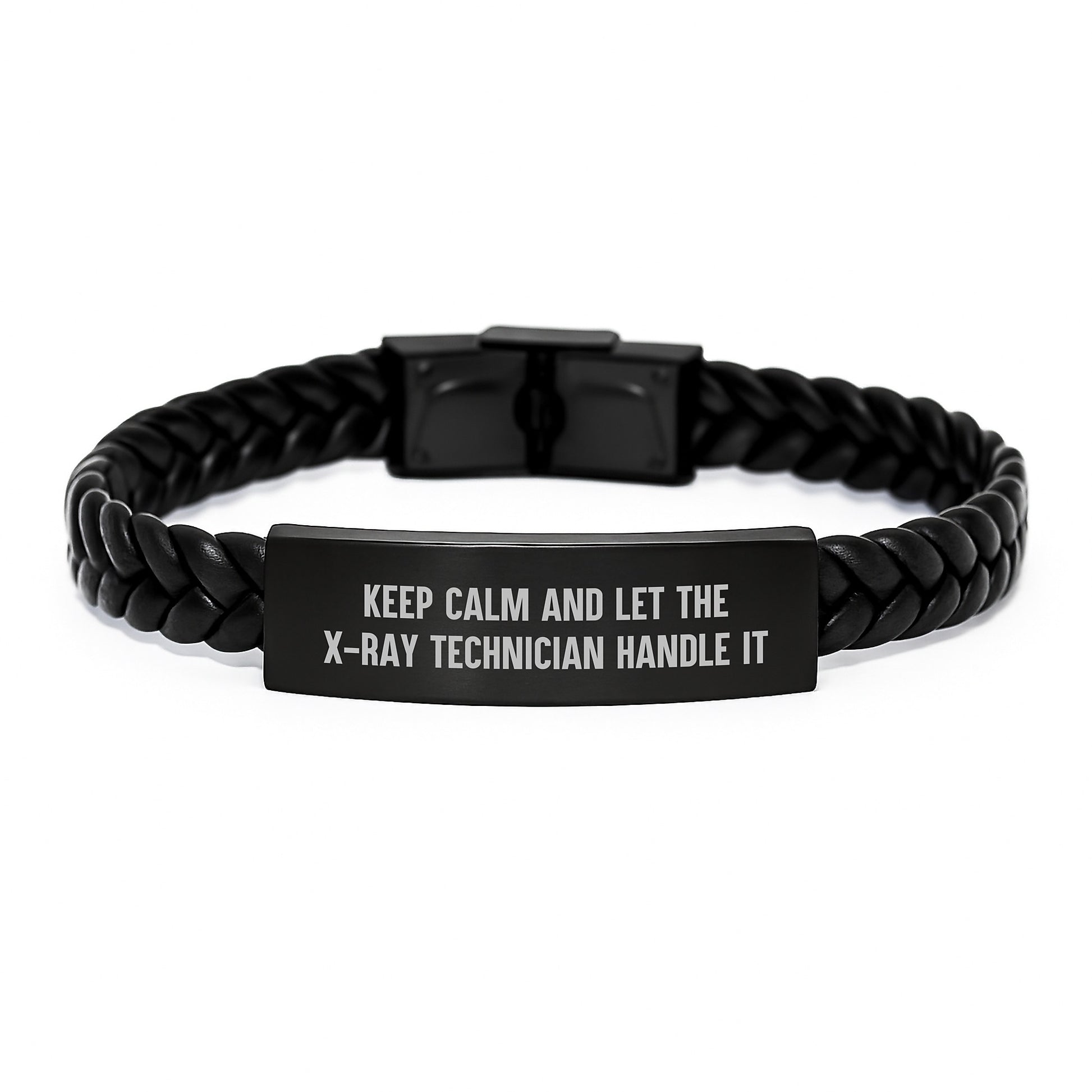 X-Ray Technician Gifts, Funny Quote Interlaced Leather Bracelet, Gifts from Coworkers for X-Ray Technician Graduation, Durable Stainless Steel and PU Leather Combination - Image 1