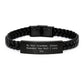 A Heartfelt Grandmom Gift, Interlaced Leather Bracelet with Engraved Stainless Steel, Perfect for Christmas Unique Gifts from Family to Grandmom - Image 1