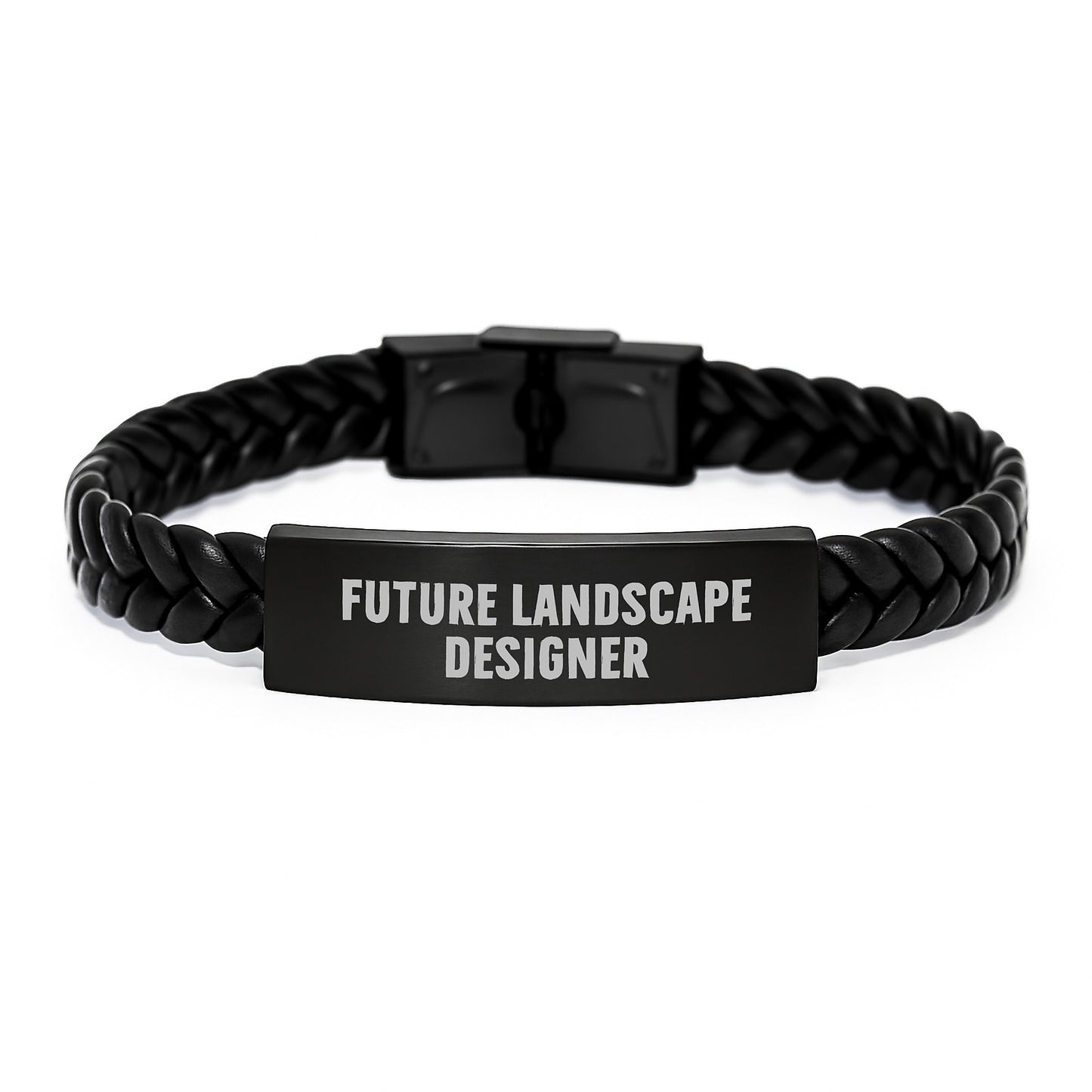Funny Future Landscape Designer Gifts from Men - Unique Interlaced Leather Bracelet for Men, Christmas Unique Gifts for Landscape Designer, Funny Quote - Image 1