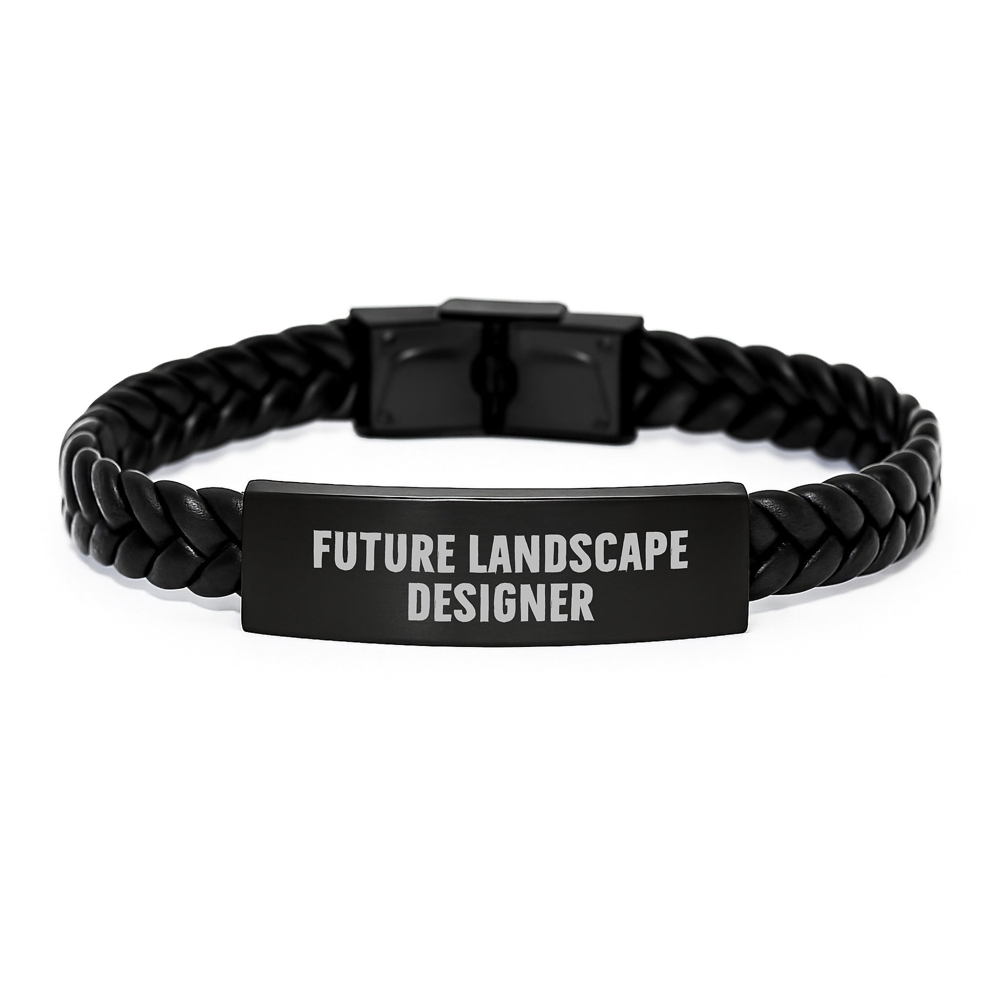 Funny Future Landscape Designer Gifts from Men - Unique Interlaced Leather Bracelet for Men, Christmas Unique Gifts for Landscape Designer, Funny Quote - Image 1