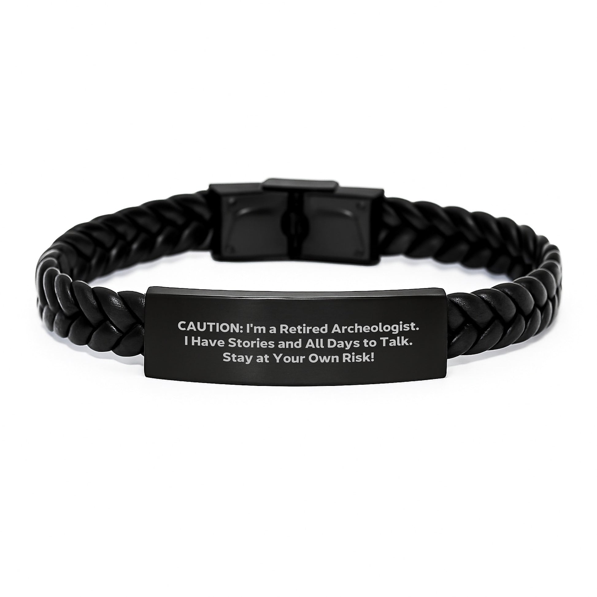 Funny Archeologist Gifts for Birthday - Interlaced Leather Bracelet from Friends to Archeologist - Image 1