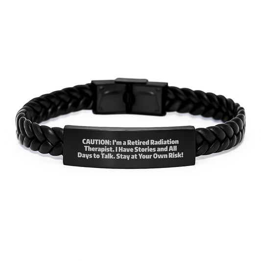 Funny Radiation Therapist Gifts from Friends - Interlaced Leather Bracelet for Men and Women, Birthday Unique Presents for Coworkers, Family, Men, Women, and Radiation Therapist - Image 1