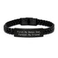 Funny Bonus Dad Gifts, Interlaced Leather Bracelet, Christmas Unique Gifts from Son to Dad - 'First My Bonus Dad, Forever My Friend' - Image 1
