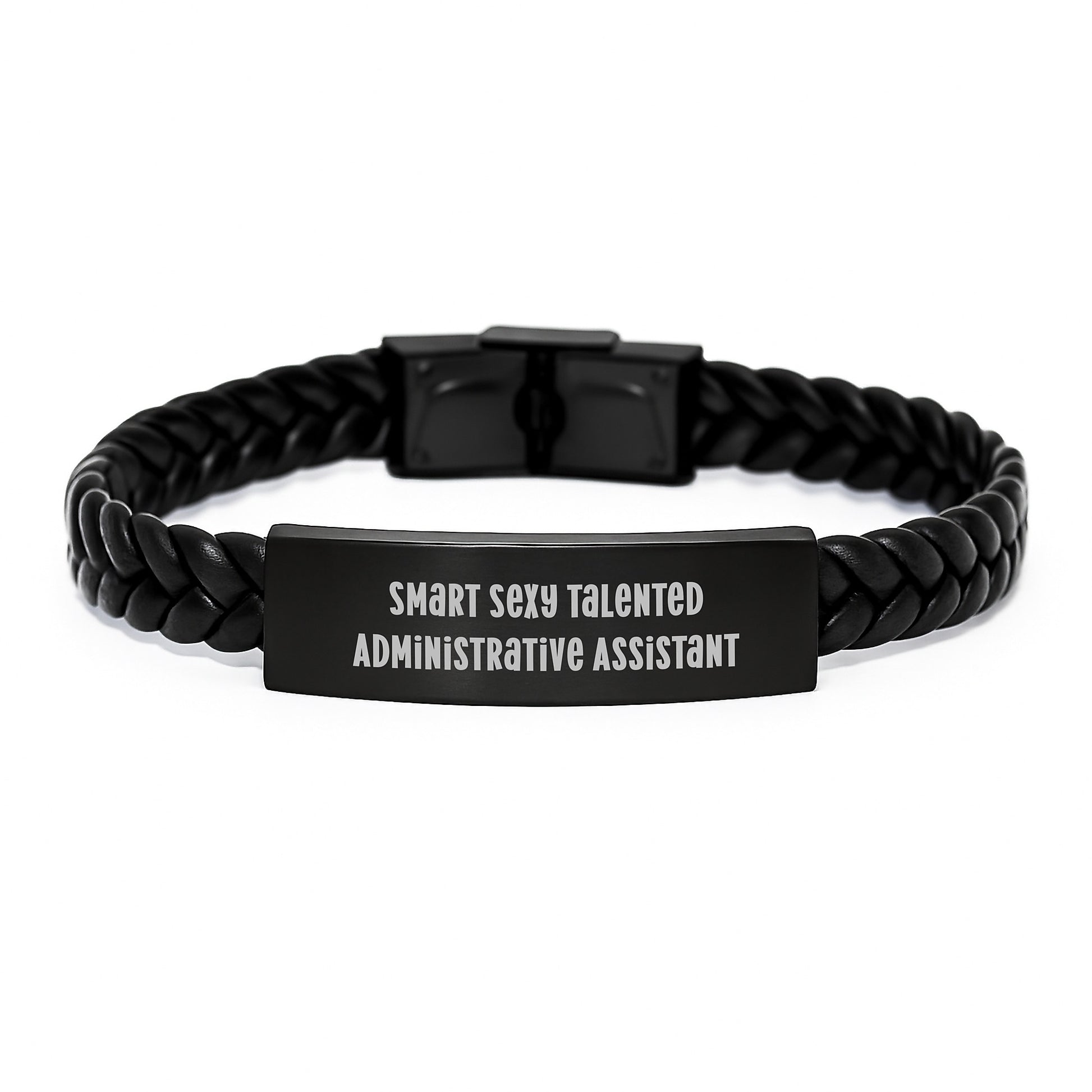 Funny Inspirational Gifts for Administrative Assistant Interlaced Leather Bracelet for Men Christmas Unique Presents from Coworkers - Image 1