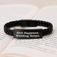 Welding Gifts for Men from Friends - Funny Interlaced Leather Bracelet with Stainless Steel for Graduation - Image 3