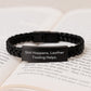 Funny Leather Tooling Gifts for Men, Women, Friends, Coworkers - Interlaced Leather Bracelet, Graduation Unique Gifts from Men, Women, Family - Image 3