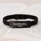 Funny Supervisor Gifts for Men - Interlaced Leather Bracelet with Quote 'I'm A Supervisor. I Speak Fluently In genius.' - Birthday Unique Gifts from Friends to Coworkers - Image 3