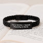 Writer's Delight, Funny Quote Interlaced Leather Bracelet, Gifts from Friends for Birthday, I'm A Writer. I Speak Fluently In genius. - Image 3