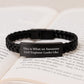 Awesomeness Unleashed - Funny Civil Engineer Gifts from Friends for Graduation Unique Interlaced Leather Bracelet - Image 3