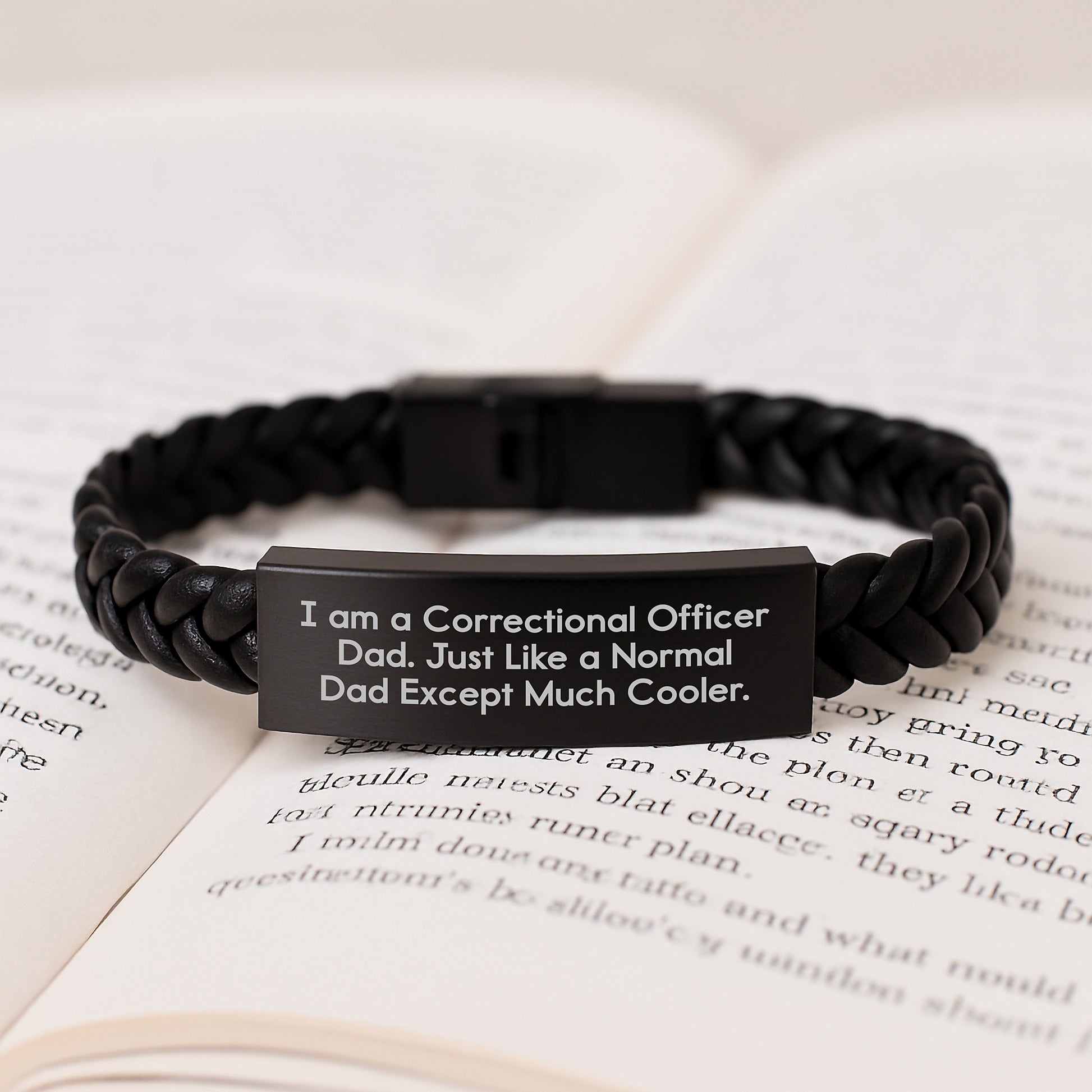 Funny Correctional Officer Gifts for Him - I Am A Correctional Officer Dad Unique Leather Cuff Bracelet Men Christmas Memorable Presents from Dad - Image 3