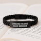 Christmas Unique Gifts for Sales Manager - Funny Interlaced Leather Bracelet - Image 3