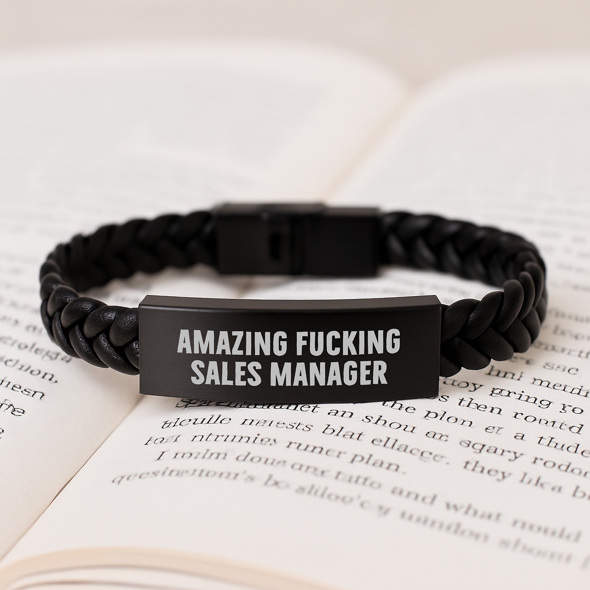 Christmas Unique Gifts for Sales Manager - Funny Interlaced Leather Bracelet - Image 3