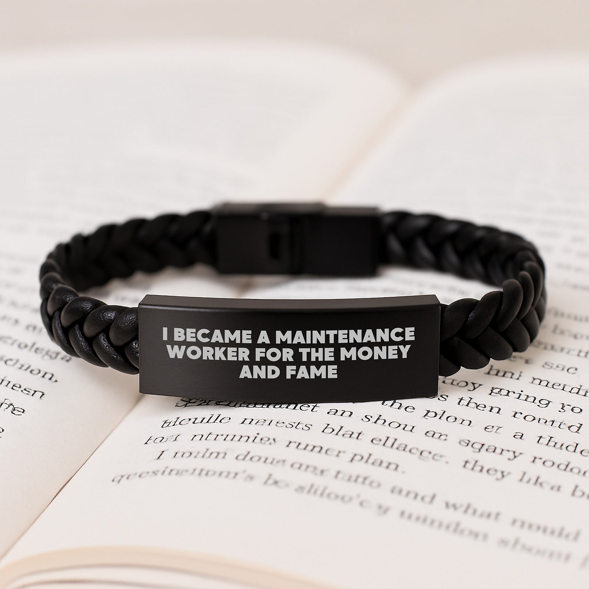 Maintenance Worker Gifts, Funny Inspirational Quote Interlaced Leather Bracelet Gifts from Men to Maintenance Worker, Unique Graduation Gifts - Image 3