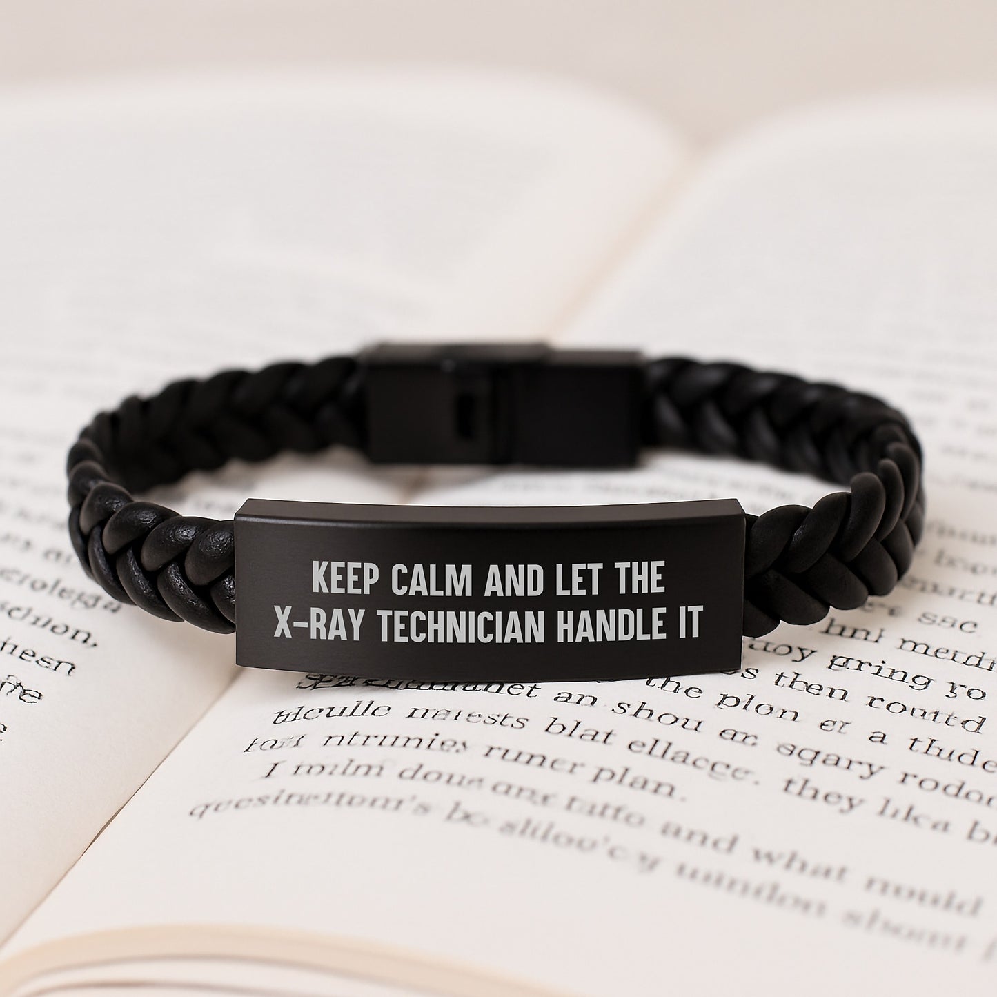 X-Ray Technician Gifts, Funny Quote Interlaced Leather Bracelet, Gifts from Coworkers for X-Ray Technician Graduation, Durable Stainless Steel and PU Leather Combination - Image 3