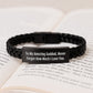 Funny Goddad Gifts for Men, Interlaced Leather Bracelet with 'To My Amazing Goddad, Never Forget How Much I Love You' Quote, Christmas Unique Presents from Family - Image 3