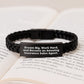 Inspirational Insurance Sales Agent Gifts, Dream Big Work Hard Interlaced Leather Bracelet for Birthday from Coworkers, Friends to Insurance Sales Agent - 'Dream Big Work Hard' - Image 3