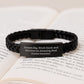 Gifts from Friends for Real Estate Investor Men, 'Dream Big, Work Hard' Inspirational Interlaced Leather Bracelet, Christmas Unique Gifts, Real Estate Investor - Image 3