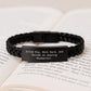 Woodworker Inspirational Gifts - Interlaced Leather Bracelet for Men Women Friends Family, Dream Big Work Hard and Become Amazing, Graduation Unique Gifts from Friends - Image 3