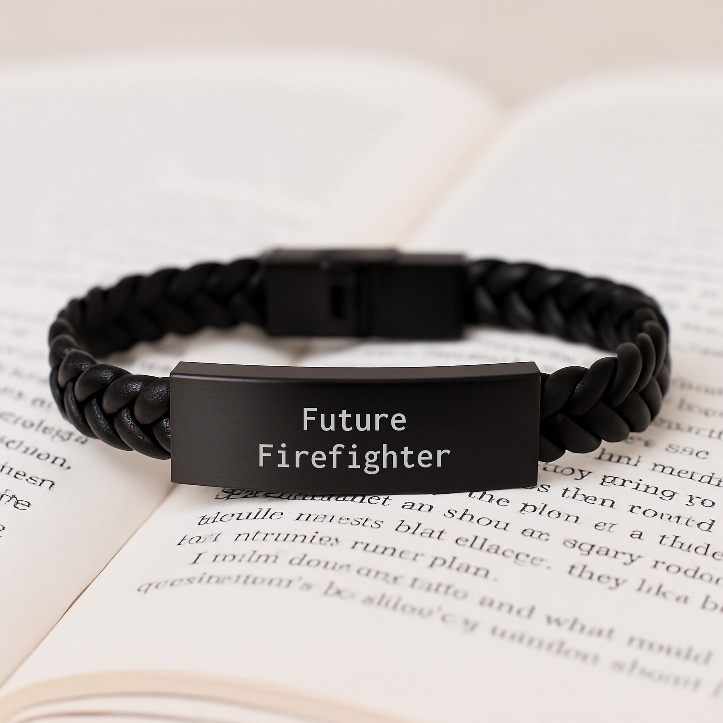 Funny Future Firefighter Inspirational Interlaced Leather Bracelet Gifts from Men to Firefighter Friends on Christmas - Image 3