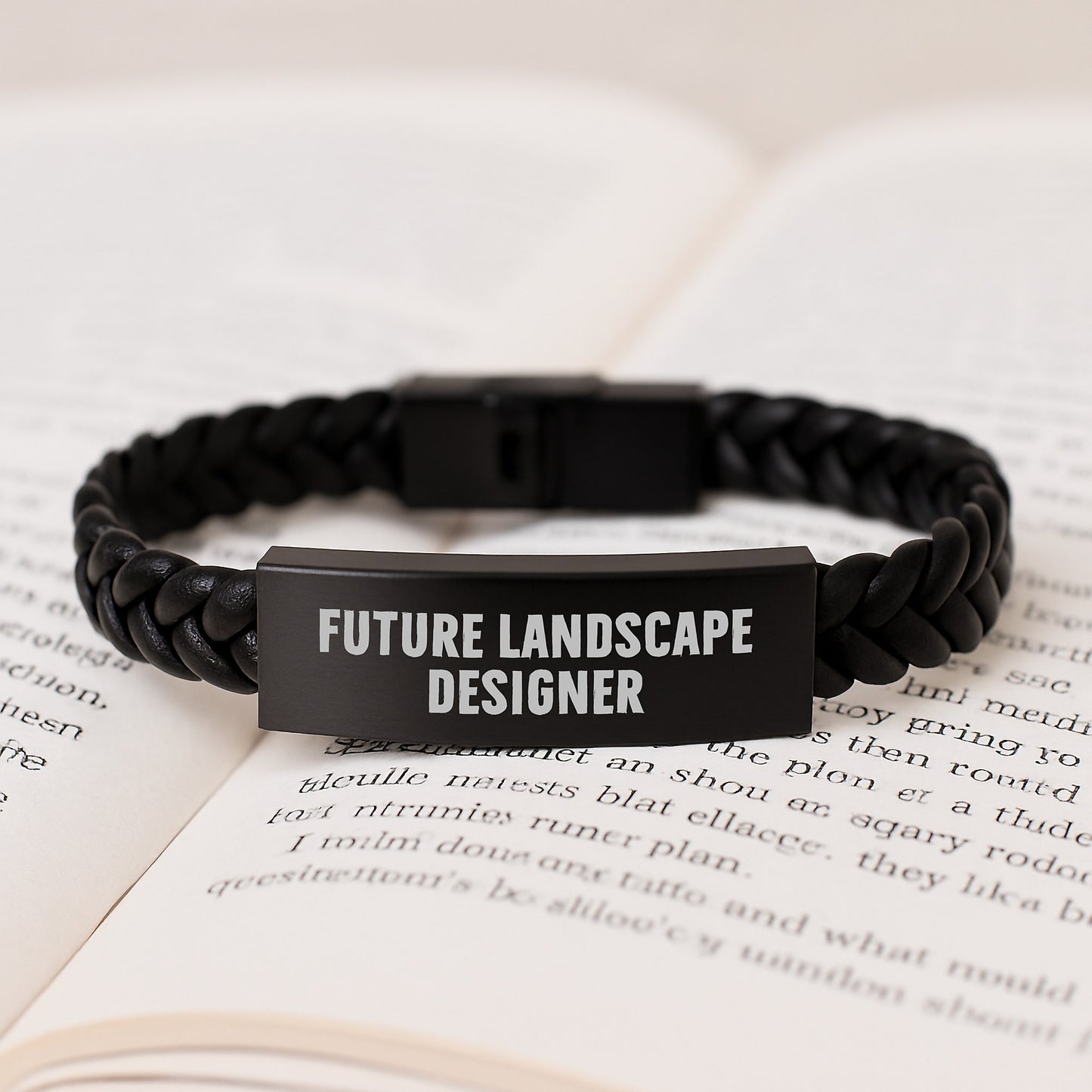 Funny Future Landscape Designer Gifts from Men - Unique Interlaced Leather Bracelet for Men, Christmas Unique Gifts for Landscape Designer, Funny Quote - Image 3
