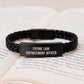 Funny Law Enforcement Officer Gifts from Men to Future Law Enforcement Officer, Interlaced Leather Bracelet with Christmas Unique Gifts for Law Enforcement Officer, Inspirational Quote - Image 3