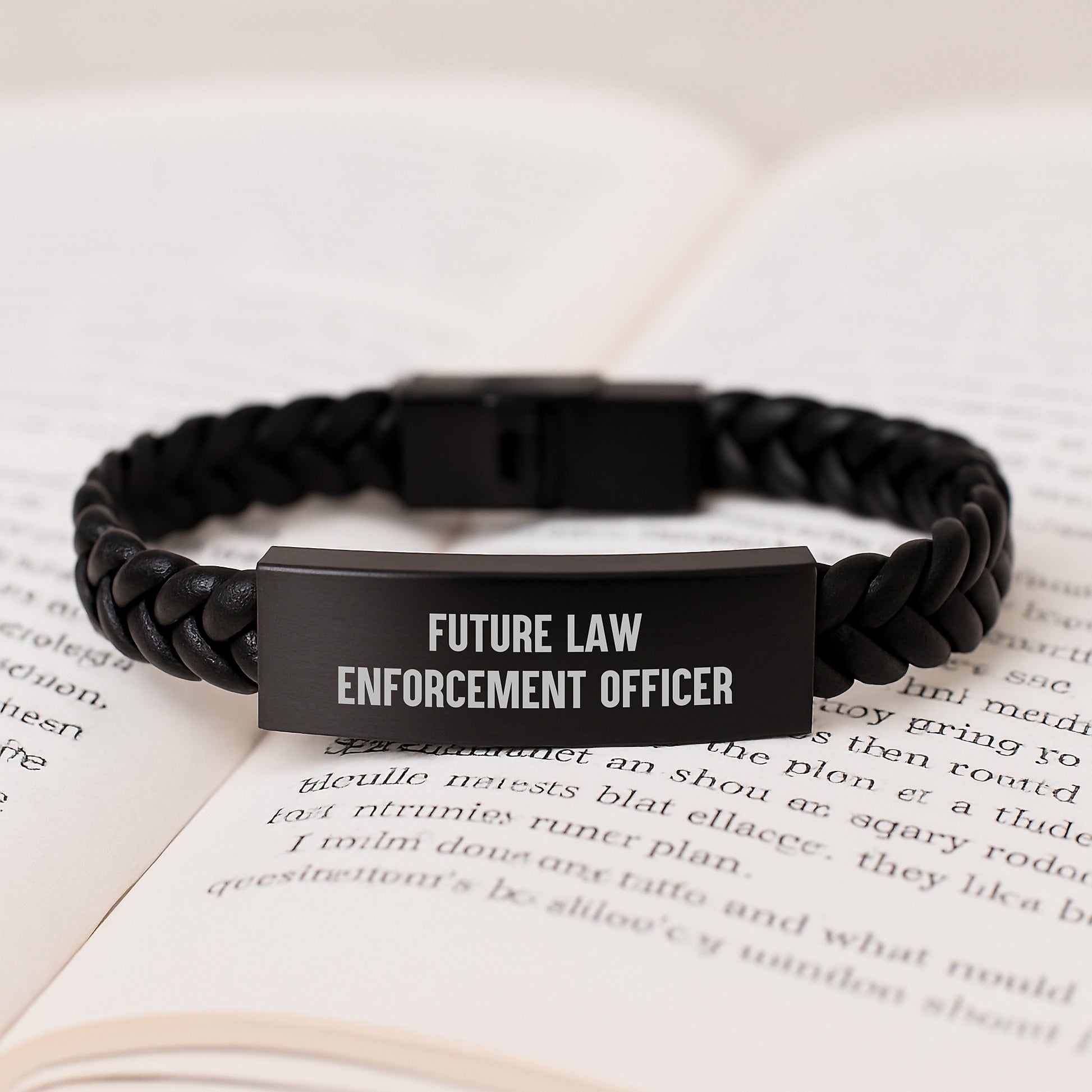 Funny Law Enforcement Officer Gifts from Men to Future Law Enforcement Officer, Interlaced Leather Bracelet with Christmas Unique Gifts for Law Enforcement Officer, Inspirational Quote - Image 3
