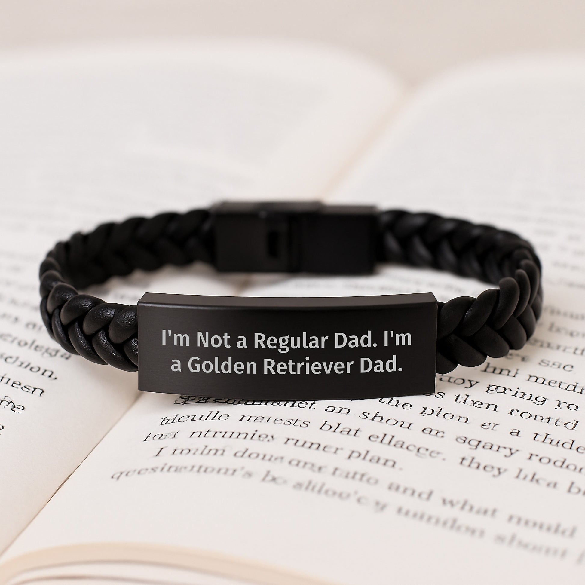 Funny Golden Retriever Dad Interlaced Leather Bracelet Gifts for Men from Family - Birthday Unique Gifts - Image 3