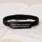 Smart Sexy Talented Aircraft Mechanic Gifts - Interlaced Leather Birthday Jewelry, 'Smart Sexy Talented' Quote Engraved Stainless Steel, PU Leather, Gifts from Friends to Aircraft Mechanic - Image 3