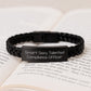 Gifts from Family, Funny Quotes for Smart Sexy Talented Compliance Officers, Interlaced Leather Bracelet for Graduation - Image 3