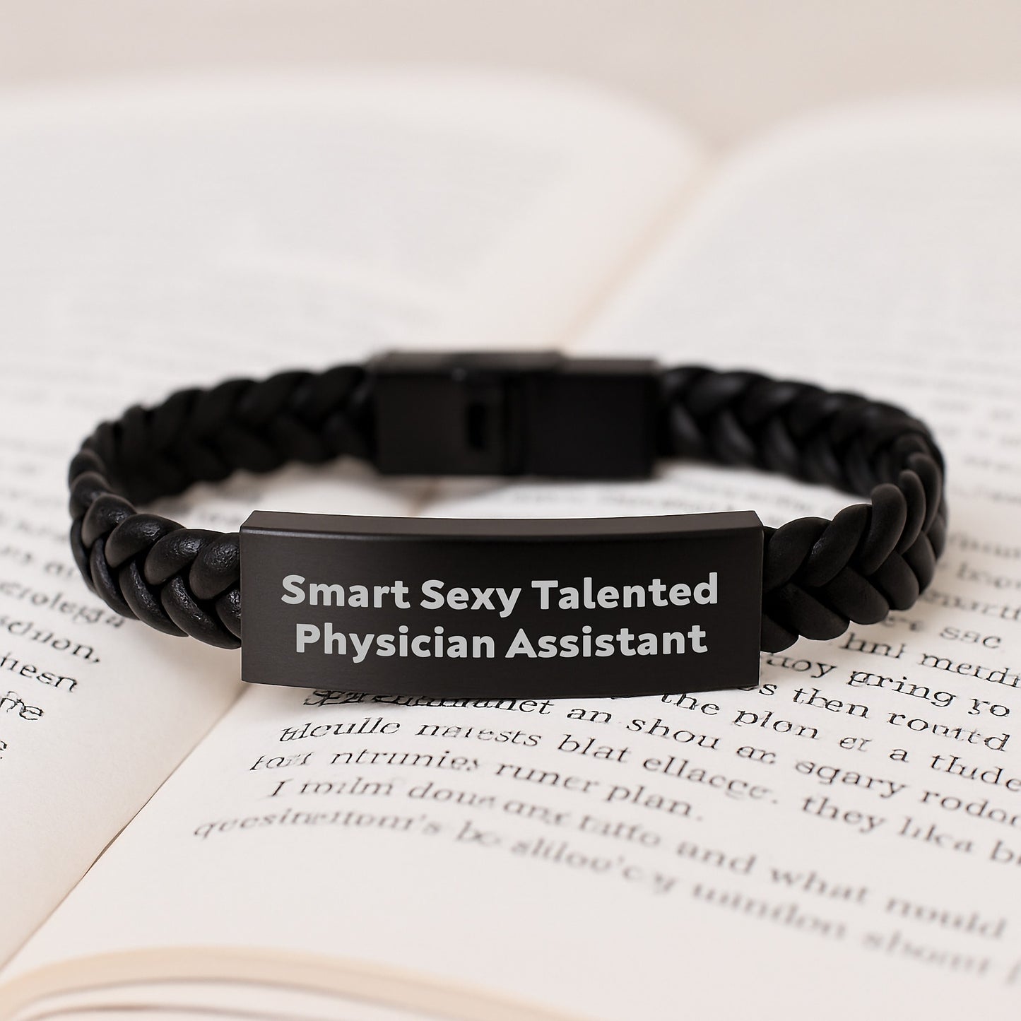 Funny Gifts for Physician Assistants, Smart Sexy Talented PAs Get Unique Christmas Unique Gifts from Friends, Coworkers, Family - Interlaced Leather Bracelet - Image 3