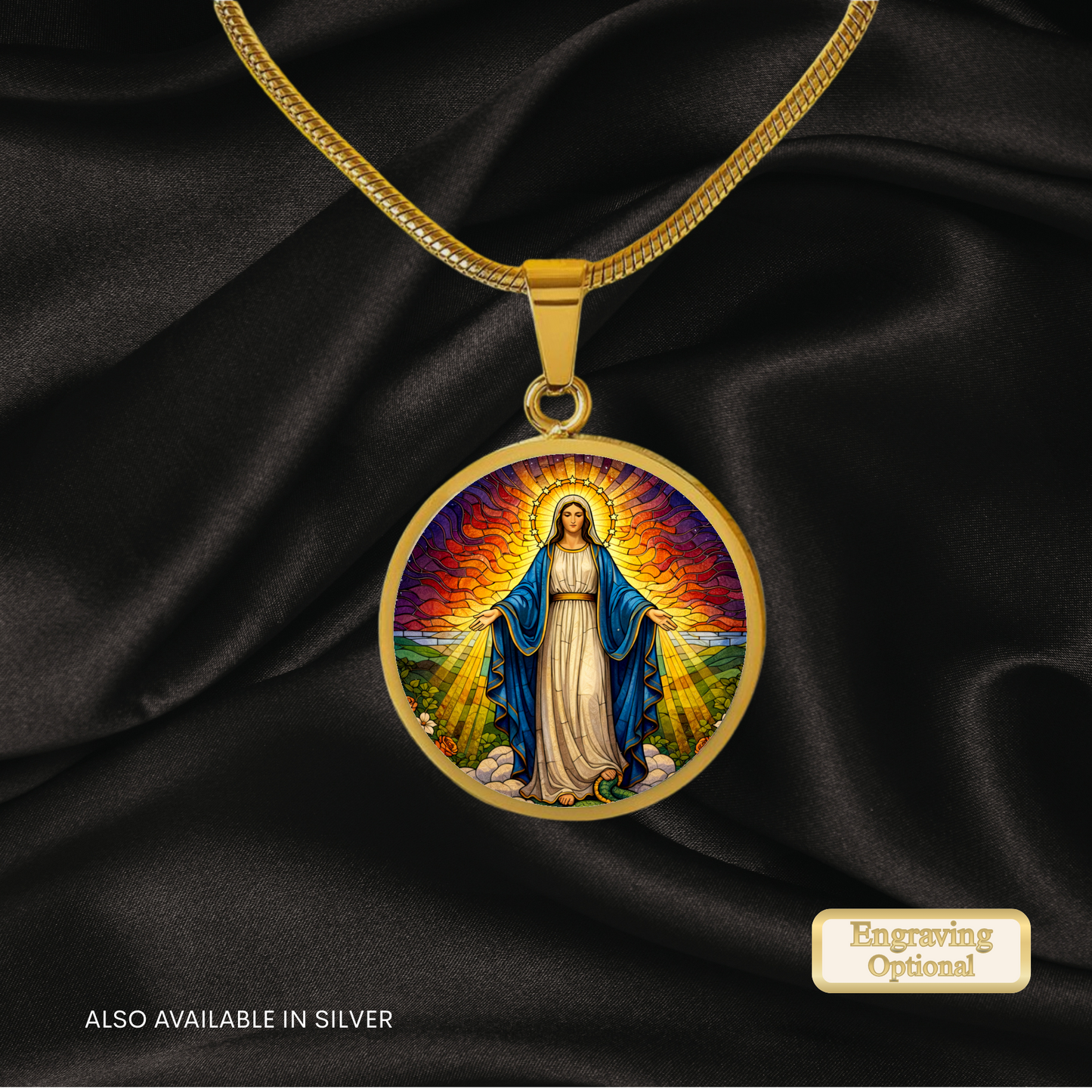 Our Lady of Grace Necklace or Keychain, Blessed Virgin Mary Catholic Jewelry, Marian Faith Pendant Gift