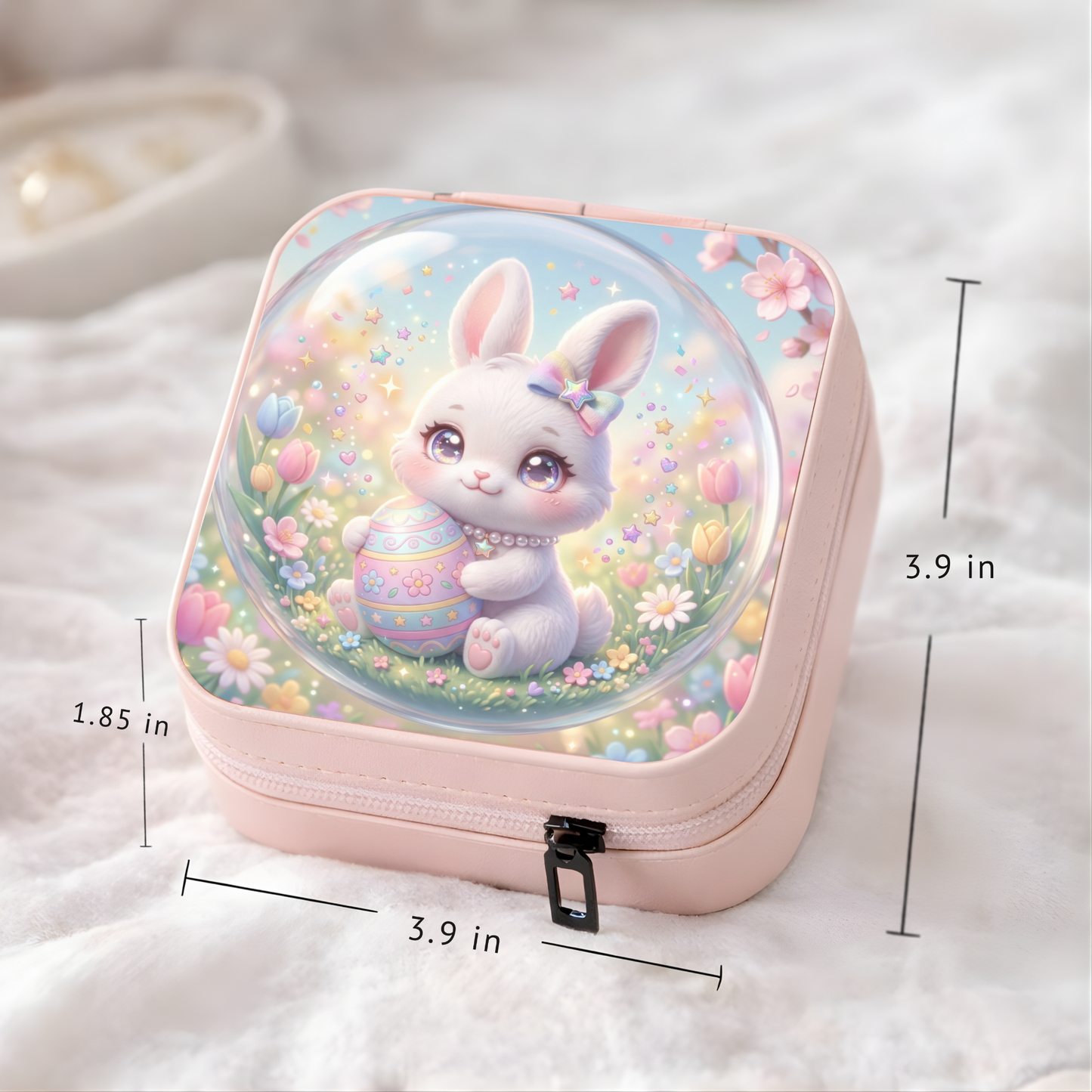 Cute Bunny Necklace or Keychain, Easter Bunny Jewelry, Pastel Rabbit Pendant for Teen Girl, Easter Basket Stuffer Gift